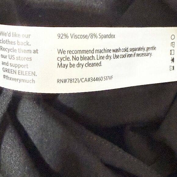 Eileen Fisher Skirt Women Medium Black Pull On Knit Midi Classic Career Workwear - Picture 6 of 8